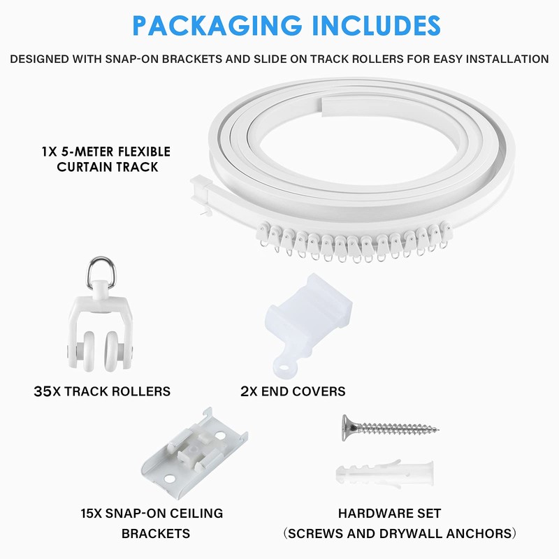 Flexible Bendable Ceiling Curtain Track, Curved Ceiling Track for Curtains,
