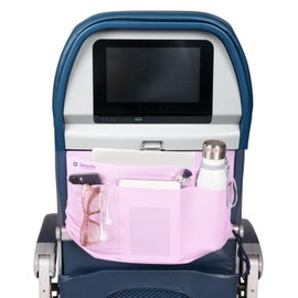 Airplane Tray Organizer/Tote with 4 Storage Pockets, Back Seat Airplane Tray Cover, Converts into a Drawstring Tote, Washable, Durable & Lightweight (2.8 oz) Airplane Travel Essentials