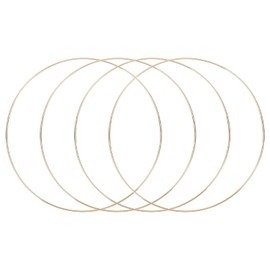 sourcing map 4 Pcs Dream Catcher Rings,Metal Craft Hoops Floral Hoops 10 Inch Macrame Hoops Rings for DIY Crafts Wreath Making Supplies Plant Hangers,Gold