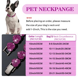 Purple Dog Chain Collar Heart Necklace Diamond Cuban Link Dog Collar Cat Necklaces Metal Cat Chains Pet Crystal Collars Jewelry Accessories for Dogs Cats(18inch)