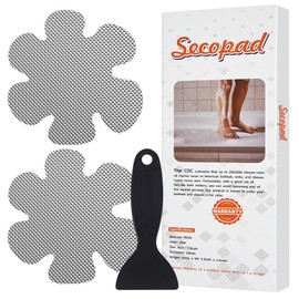 Secopad Bathtub Stickers Non-Slip, 24PCS Safety Shower Treads Adhesive Appliques with Premium Scrape (Gray)