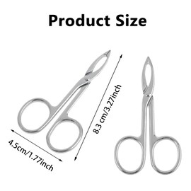 WLLHYF 2 Pieces Eyebrow Scissor Handle Tweezer Plucker Straight Tip Brow Scissors Remover Facial Hair Eyebrows Care Wig Plucking for Women(2 Silver)