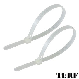 TERF® 50 Pcs Reusable White Cable Ties 150mm (6'') X 7.6mm Heavy Duty Nylon Releasable Adjustable Wire Cable Ties Zip Wraps Plastic Tie for Home Office Garden Garage Workshop DIY Purpose Use