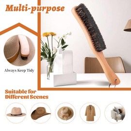 3 Pcs Horsehair Felt Hat Brush Kit Includes Horse Hair Wood Brush for Cleaning, Macrame hat Hanger for Wall, Hat Tape Roll 59"- for Fedora, Baseball Caps, Pana, Straw, Cowboy, Western