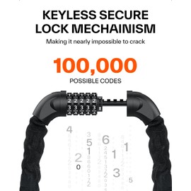 Bike Lock, 5-Digit Resettable Combination Bicycle Lock, Heavy Duty Anti-Theft Bike Chain Locks for Road Bike Mountain Bikes Cycling Accessories