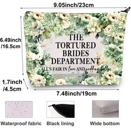 BWWKTOP Bride Cosmetic Makeup Bag Wedding Brida Inspired Gifts The Brides Department Zipper Travel Bags Engagement Gift For Bride, D Brides, Bag