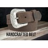 F&L CLASSIC mens Western full grain Leather belt Strap w/Snaps
