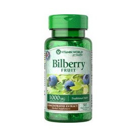 Vitamin World Bilberry Fruit 1000 mg, 90 Rapid Release Softgels