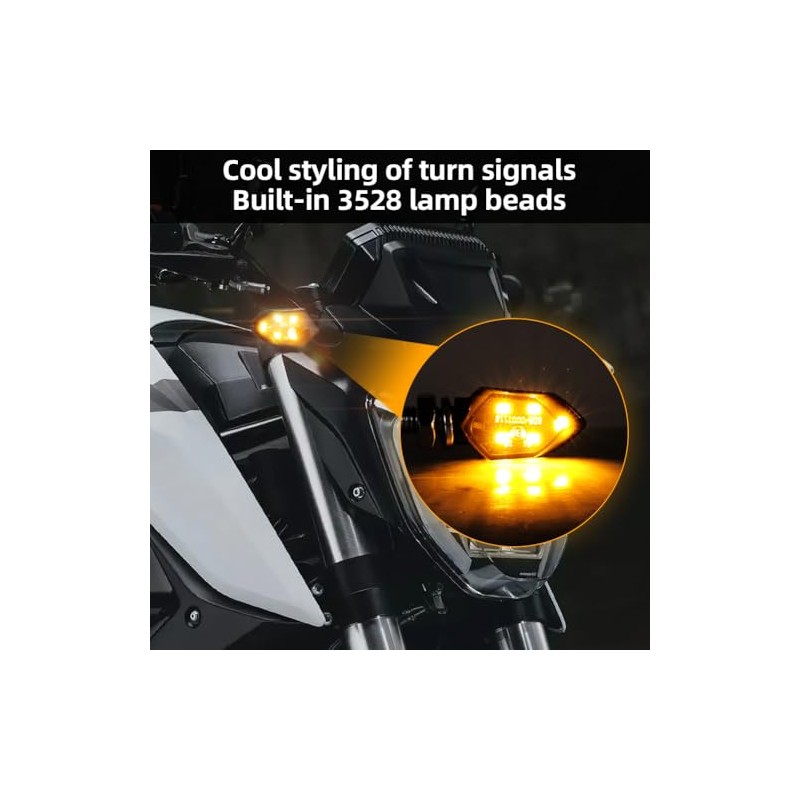 LOPHE Pack of 2 LED Motorcycle Indicators, 12 V Motorcycle