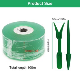 Grafting Tape Green, Grafting Tape, 3 cm x 100 m Grafting Tape for Fruit Trees, Pack of 3 Foot Grafting Stretchy Band, Grafting Tape for Garden, Grafting Tape, Transparent