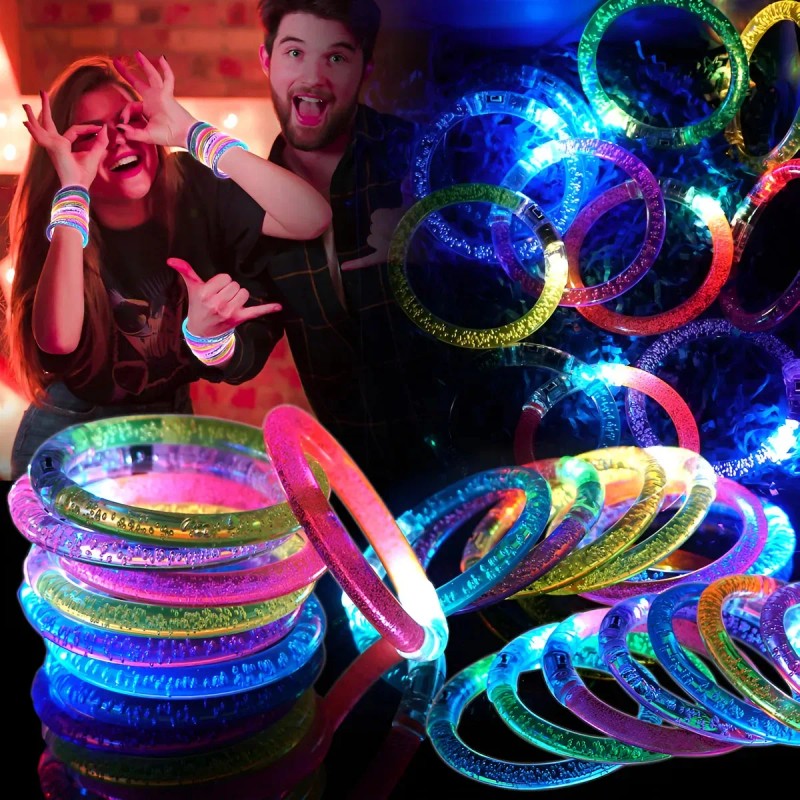 20pzs Pulsera Luz Luminosa Y Led De Dedo Para Fiestas