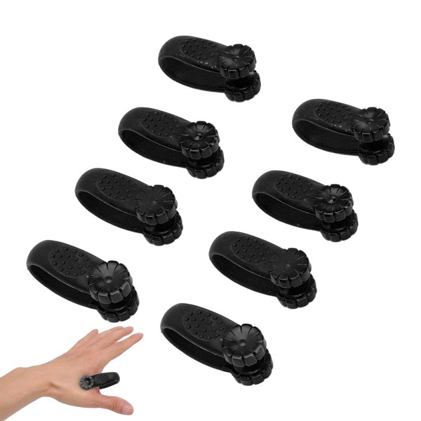 Cyrank 8 Piece Hand Pressure Point Tool, Acupressure Relaxation, Reusable Plastic Hand Acupressure Clip to Relieve Migraine and Headaches Between (Black)