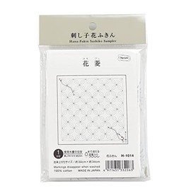 オリムパス製絲 刺し子の花ふきん布パック 花菱 (白) H-1014