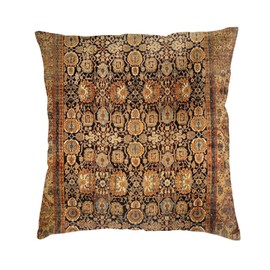 Suguru Antique Persian Malayer Rug Print 9 Throw Pillow Cover Soft Velvet Decorative Throw Pillowcases Cushion Cover for Home Decor Living Room Bed Couch Car 18x18 Inch (10452)