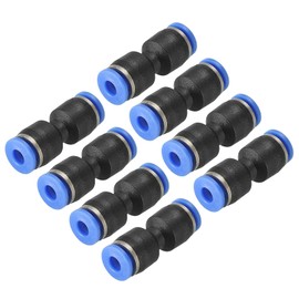 sourcing map Push to Connector Fitting, 4mm Tube OD Quick Connect Air Line Hose Pipe Fitting Straight Pneumatic Connector, Black 16Pcs