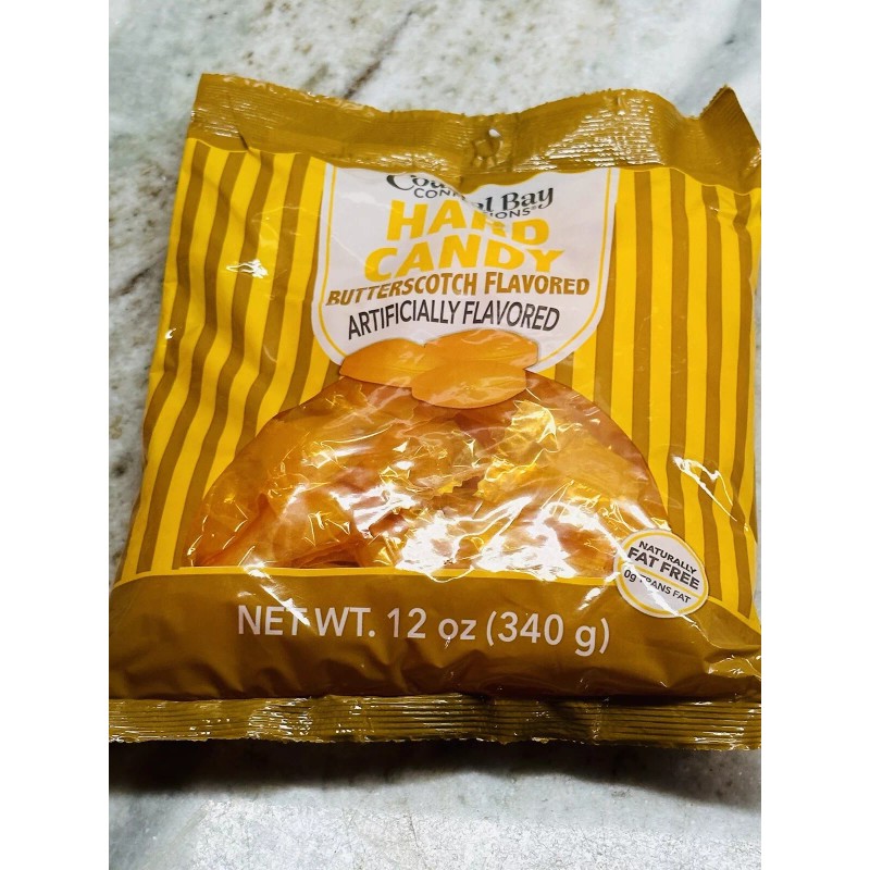 Coastal Bay Fat Free "BUTTERSCOTCH" Flavored Hard Candy 1 Bag:-12oz/340g
