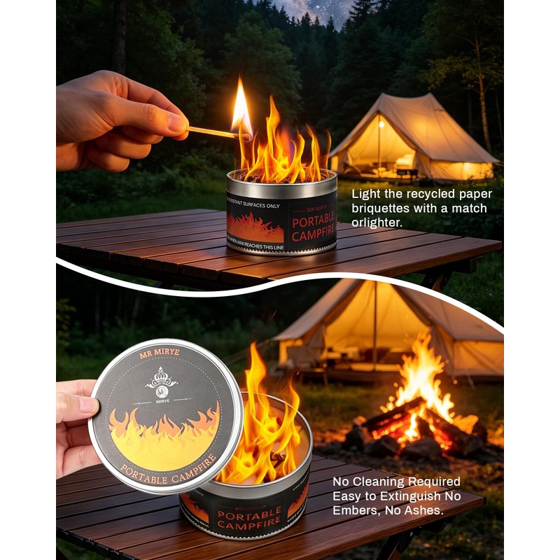 MR MIRYE Portable Smores Fire Pit - 3-5 Hours Burn