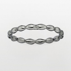 Stackable Expressions Sterling Silver Black-plated Rice Ring QSK217 5.00