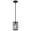MEXO Black Crystal Pendant Light Fixture Modern Hanging Lighting Mini