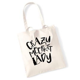 Crazy meerkat lady tote bag