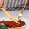 BYEGOU Gold Steak Knives Set of 12, 9 Inch Stainless