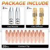 24PCS MIG Welding Gun Kit .030" Tip-Nozzle-Diffuser Replacement for MB15
