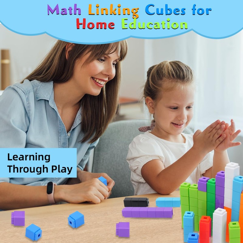 QUYSK 1000 Pcs Math Linking Cubes for Classroom, Kids Counting