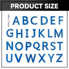 GYGYL 104 Pieces Iron on Letter Patches, Embroidered A-Z Letter Patches for Clothes, Dress, Hat, Socks, Jeans, DIY Accessories-1.5 Inch Blue