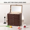 Frebeauty Large Jewelry Box,6-Tier PU Leather Jewelry Organizer,Multi-functional Storage Case