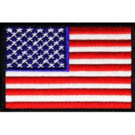 US FLAG BLACK BORDER EMROIDERED JACKET VEST BIKER PATCH