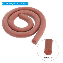 PATIKIL Silicone Foam Seal Strip, 1Meters(3.28Ft) 25mm(0.98") Dia Round High Density Solid Sponge Rubber Weather Stripping Cord for Sealing Gap Blocker Insulation, Red