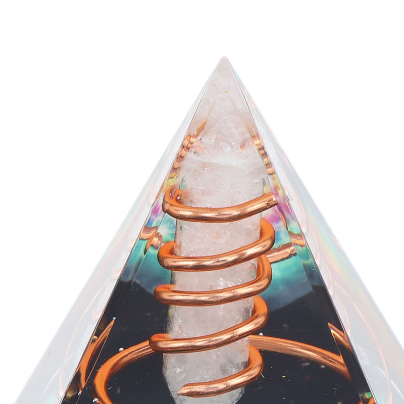 Healing Crystal Pillar Pyramid 6CM Epoxy Positive Energy Generator Meditation