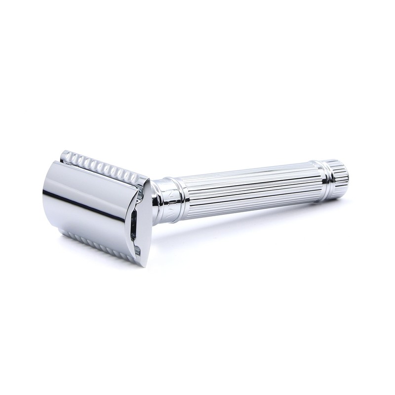 Edwin Jagger DE89Lbl Lined Detail Chrome Plated Double Edge Safety