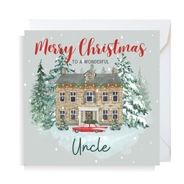 Second Ave Uncle Christmas House Square Xmas Holiday Festive Greetings Card