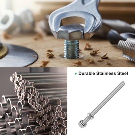 M METERXITY 4-Pack Hex Head Screw Bolt with Nuts Flat & Lock Washers M5x75mm Stainless Steel Bolts and Nuts Kit Fully Threaded Metric Bolt Assortment for Equipment/Machinery