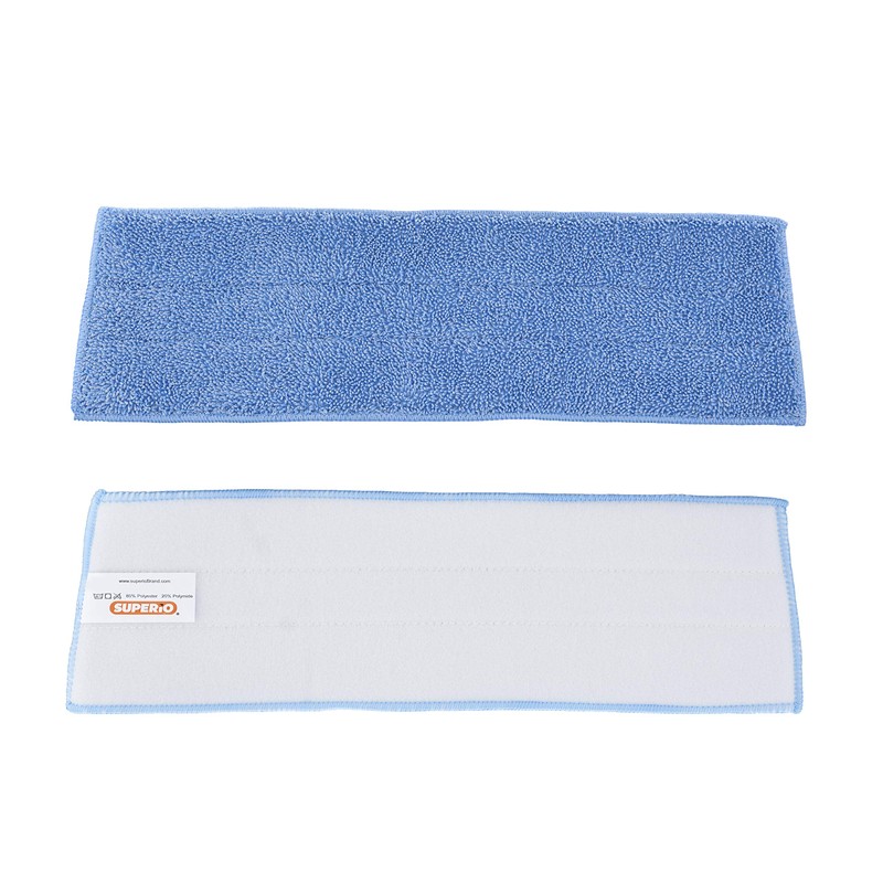 Superio Microfiber Mop Replacement Head, 16 inch Damp Mop Pad
