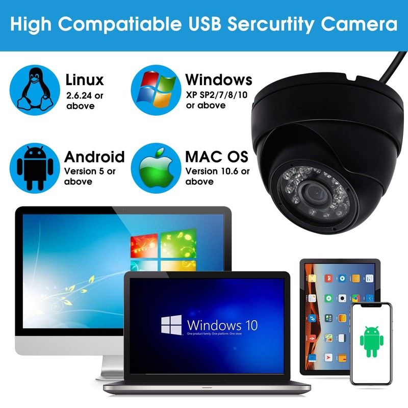 Svpro Waterproof USB Camera 1080P Night Vision infrared Camera High