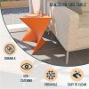 LeisureMod Randolph Modern Plastic Triangle End Table in Orange