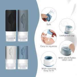 19 Botellas De Kit De Viaje Portátiles Contenedores Silicona