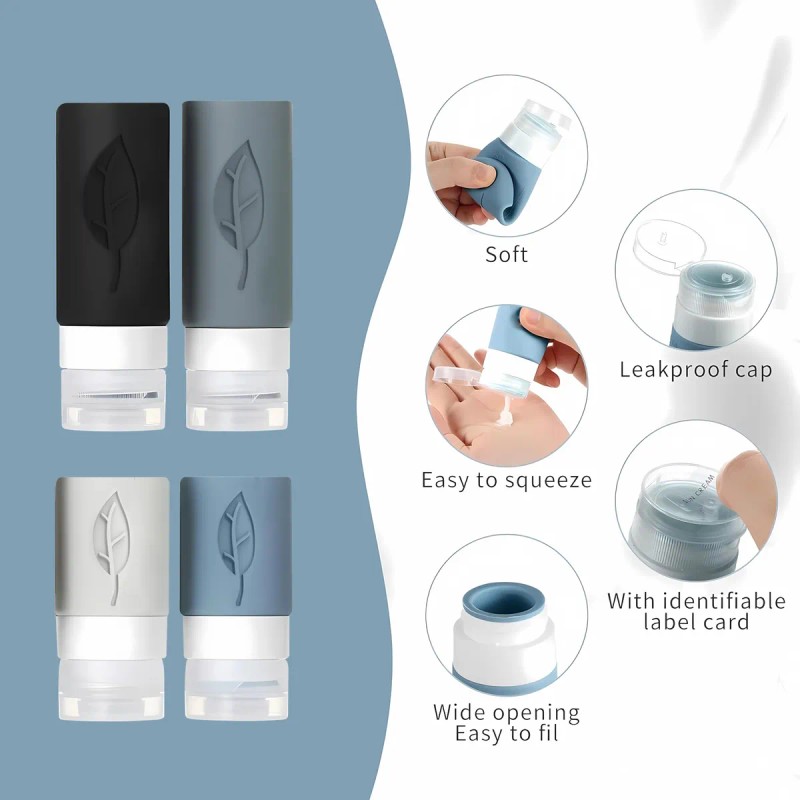 19 Botellas De Kit De Viaje Portátiles Contenedores Silicona