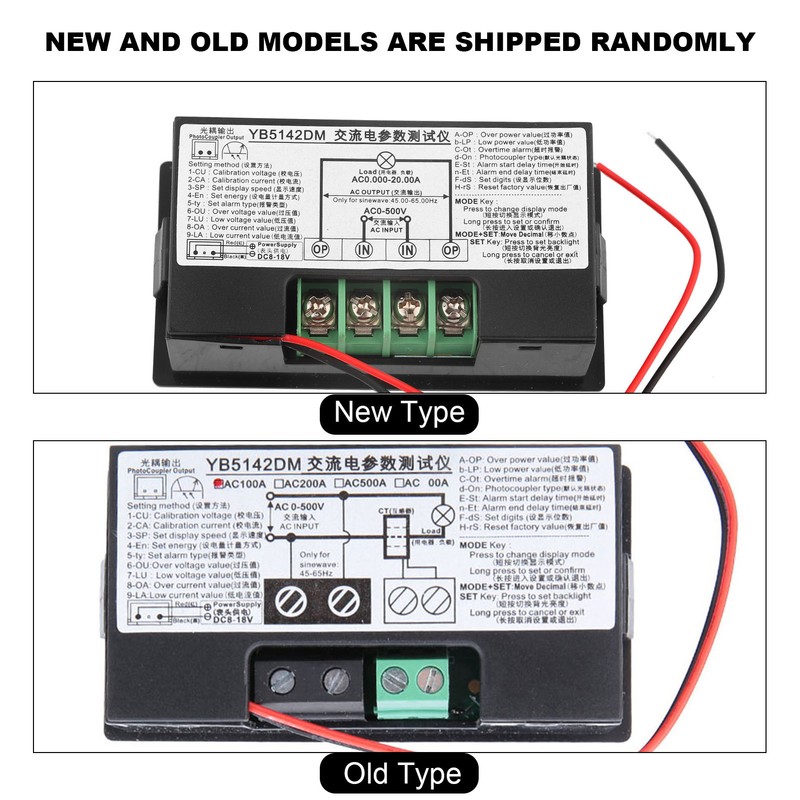 YB5142DM 0-500V Intelligent Digital LCD Display AC Voltage Current Tester