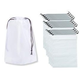 JP Number Vinyl Drawstring Bag Shoe Case Waterproof Reusable Solid Translucent, translucent white