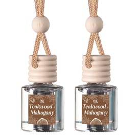 CANDECraftCo Car Air Hanging Fragrance Oil, Car Auto Freshener for Essential Oils, Scents Fragrance Aromatherapy Automobile Diffuser, Long Lasting (Teakwood + Mahogany)
