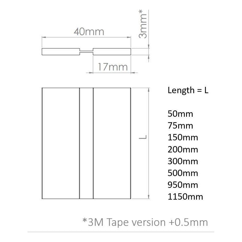 4 x 75mm Flexible Hinges - No glue required, Self