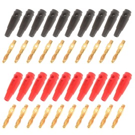 20PCS 10Pairs 4mm Banana Plug High Current Speaker Stackable Banana Plugs 32A Screw Type Banana Connector Adapter(Red+Black)
