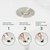 Universal Bathroom Sink Stopper - 2 Pack Brushed Nickel Pop