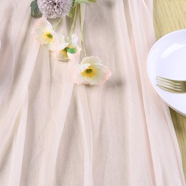 MEKOTRIN Wedding Arch Draping Fabric, 1 Panel 28" x20ft Chiffon Fabric Drape, Wedding Backdrop, Sheer Curtains Arbor Drapery for Wedding Banquet Reception Ceiling Decor(Rose, 1 Panel)