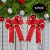VINFUTUR 5pcs Large Christmas Bows Glitter Red Christmas Tree Decoration