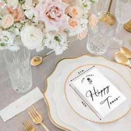 50pcs Happy Tears Tissues for Wedding, 3 Ply Wedding Tissues for Guests, Individual Facial Tissues For Your Happy Tears