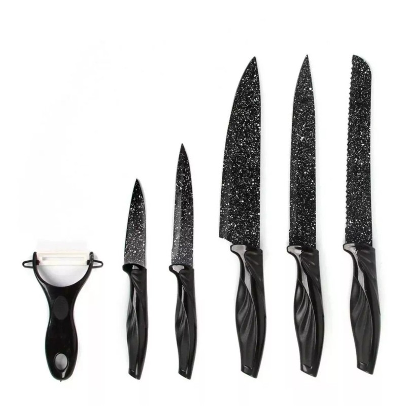 CL Set Cuchillos Millerhaus Pro Line Recubrimiento Ceramica Neg